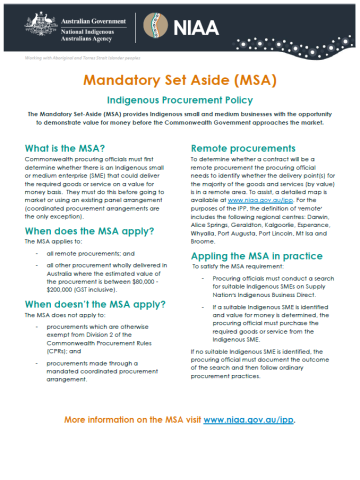 IPP Mandatory Set Aside Factsheet